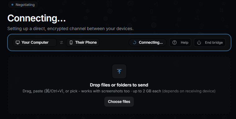 Step 2: Other device scans and connects